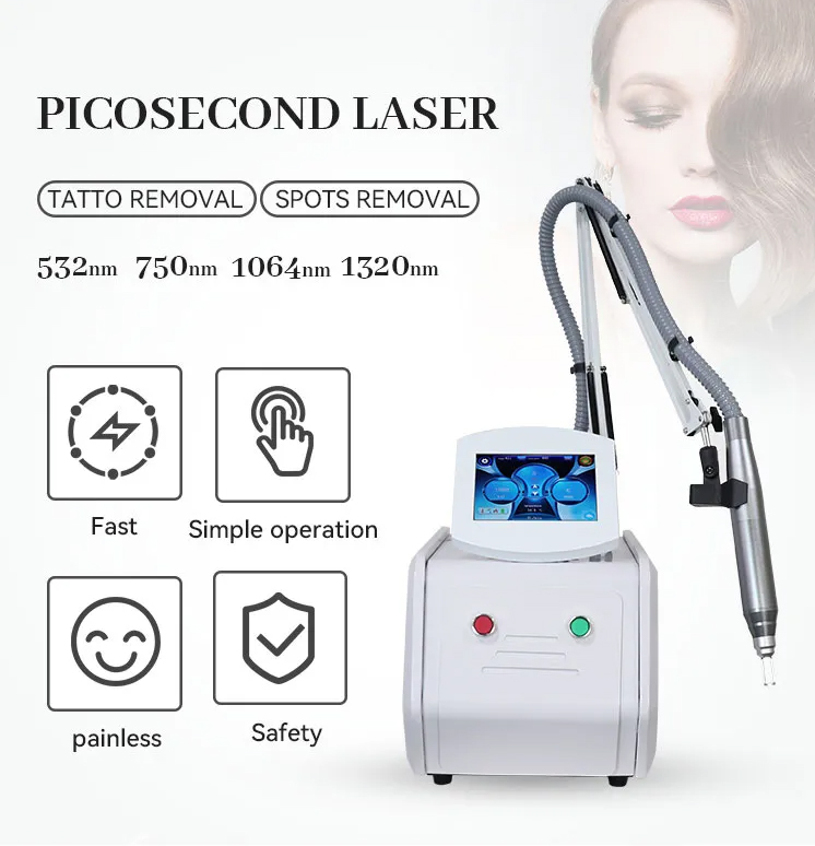 CE Approved 4 Wavelength Picosecond Laser Tattoo Removal Eyebrow/Eyeline Washing Anti-pigmentation Salon Nd Yag Black Doll Carbon Peel Skin Clean Salo