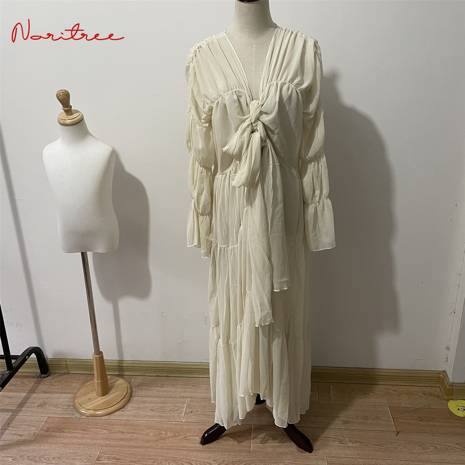 Ethnic Clothing Ramadan Eid Tunic Puff Sleeve Cardigan Muslim Abayas Kimono Musulmane Dubai Fashion Dress Arab Worship Service wy701 230410