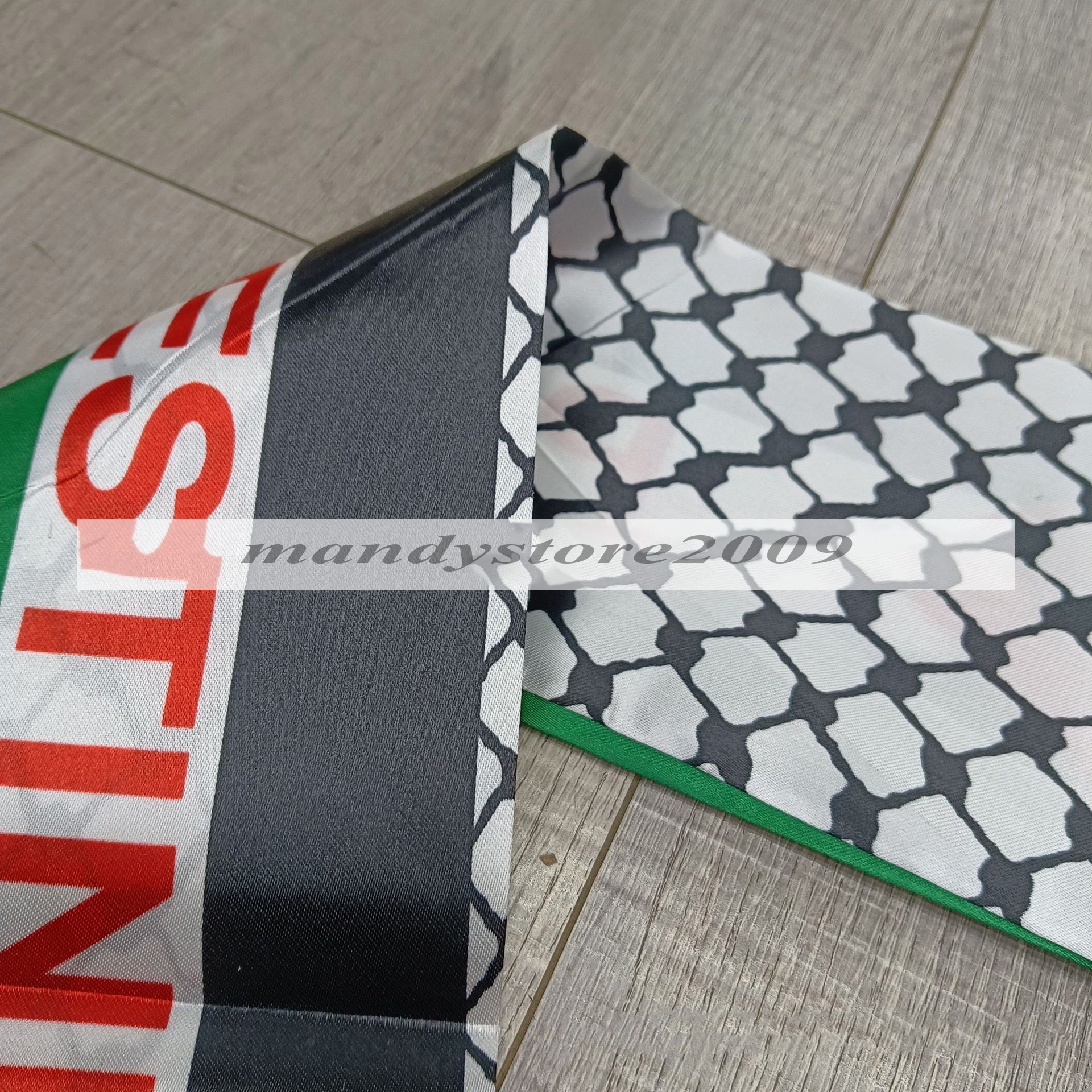 Polyester Printed Halter Scarf Palestine Theme Scarf With Fringe Two Sides 2 Styles