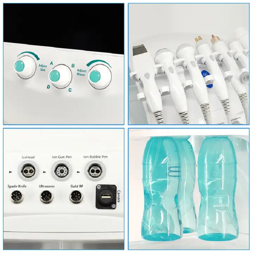 Newest Facial Machine Skin Scrubber Ice Blue Plus Magic Mirror Skin Analyzer Face Lifting Skin Analysis Oxygen Jet Peel