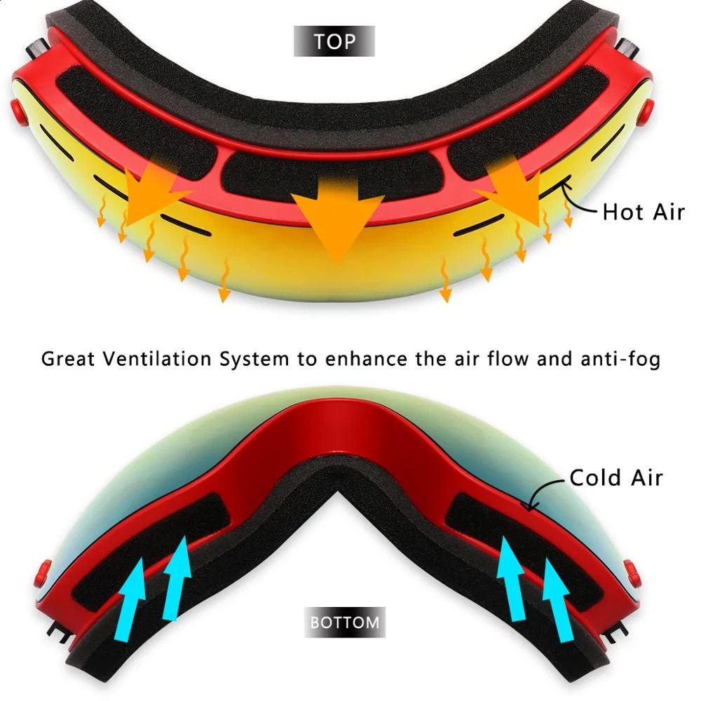 Ski Goggles Double Layers UV400 Anti fog Winter Outdoor Sport Eyewear Glasses Skiing Mask Snowboard Men Women Snow 231109