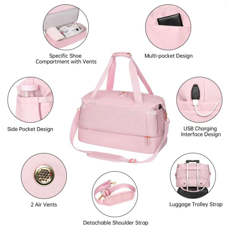 New Fitness Luggage Bag Waterproof, Breathable, Durable, Dry Wet Separation Multi functional Large Capacity Sports Bag