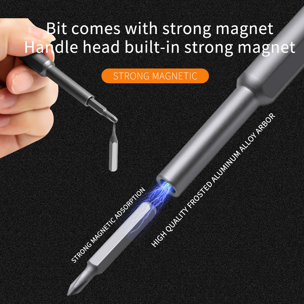 Screwdrivers Screw driver kit 24 precision magnetic drill bit DIY detachable Screw driver kit mini toolbox for smart home PC phone repair 230410