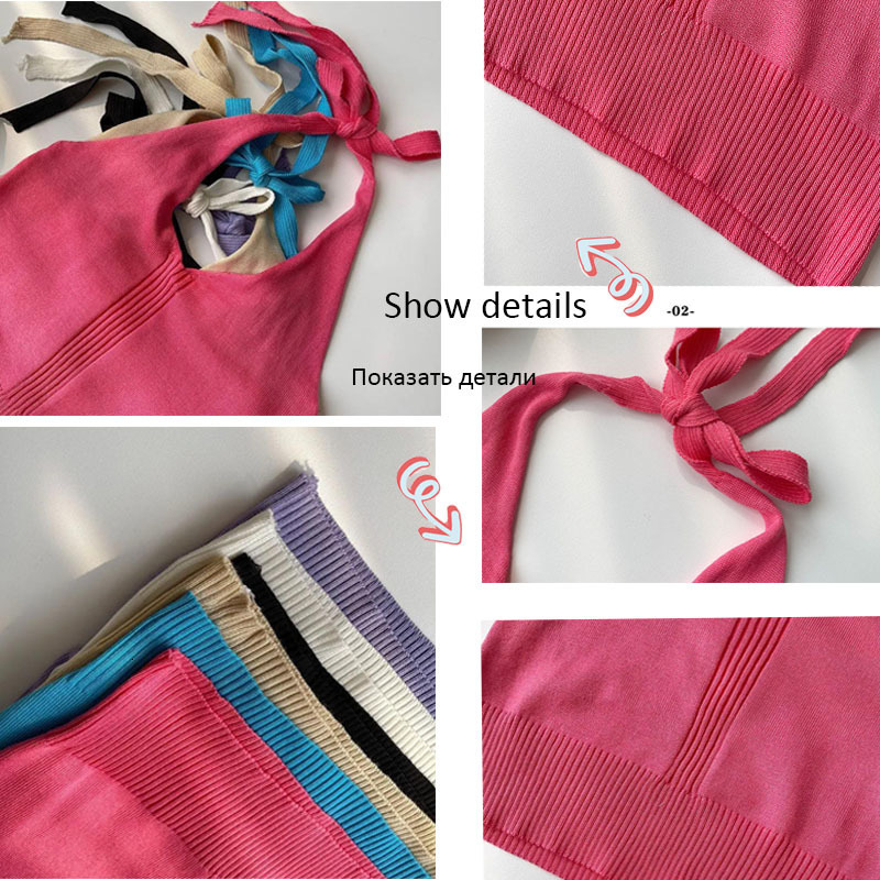 Camisoles Tanks Knitted Camisol Women's Inner Sole Shirt Pendant Neckline Wrapping Chest Girl Sexy Tidal Outerwear Top Y2K Direct 230410