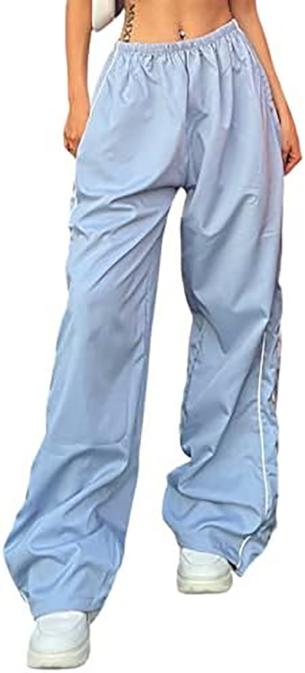 Womens Track Pants Baggy Wide Leg Parachute Pants Loose Leg Cargo Pants Streetwear