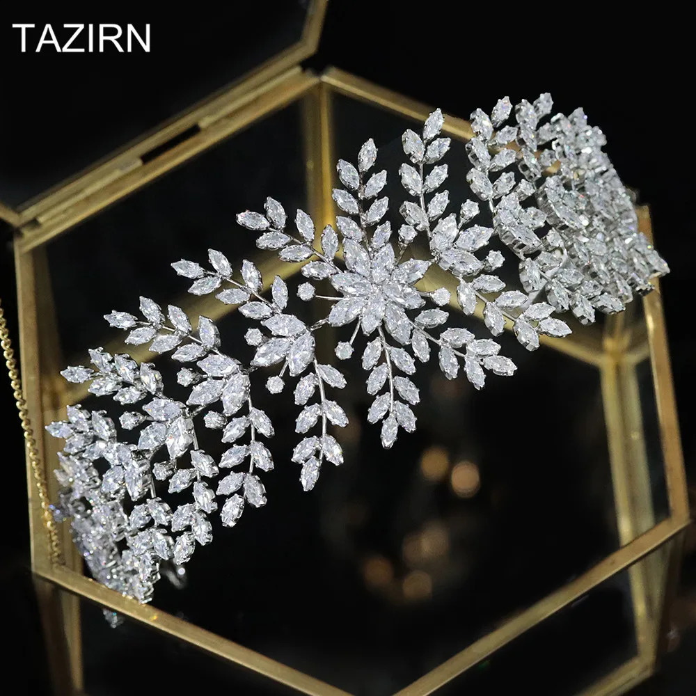 Headbands Soft Zircon Hairbands for Wedding Birthday Headwear CZ Tiaras Bride Headband Hair Jewelry Party Headpieces Women Hair-Hoop 231102