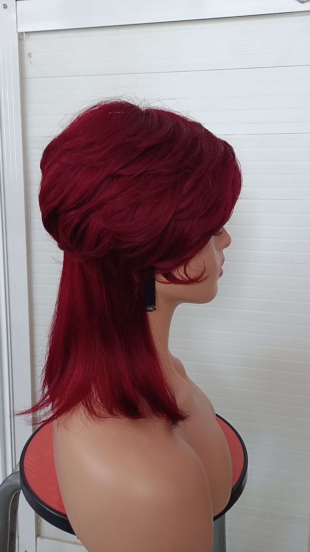 180% Density Burgundy Color Short Wigs For Women 100% Human Hair Pixie Cut Wig With Bangs None Full Lace Brazilian Wig Glueless