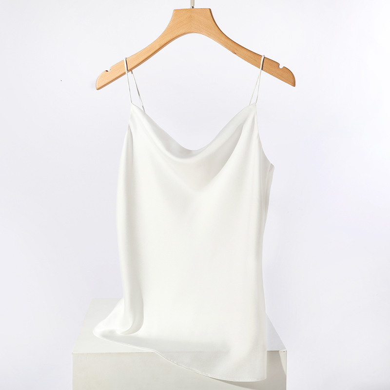 Camisoles Tanks Crop Top Cami Satin Women's Thin Wild Solid Camis Tank Top Women's Tank Top Summer Sexy Shoulder Strap Basic Top Silk Sleeve