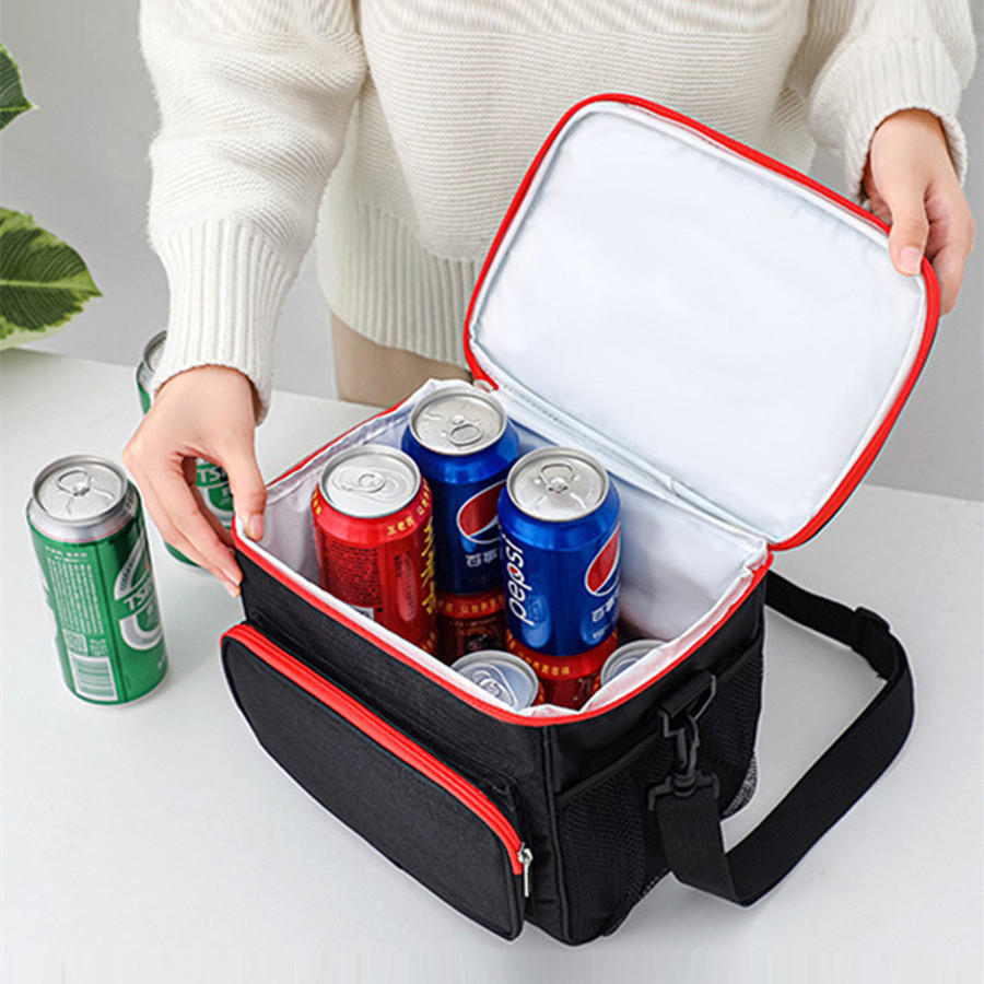 Oxford Insulated Lunch Bag Large Capacity Outdoor PEVA Thermal Picnic Box with Shoulder Strap Water Resistant Cooler Pack