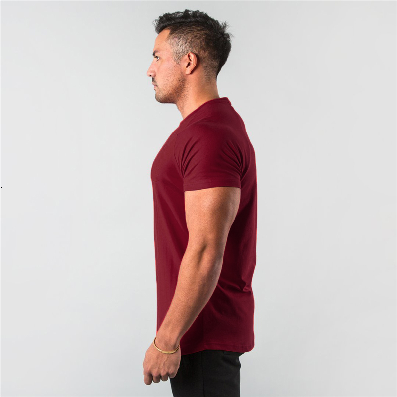 Men's T-Shirts Fashion Flat Top Fitness Men's T-shirt Short Sleeve Muscle Jogger Fitness T-shirt Men's Gym Clothing Slim Fit T-shirt 23