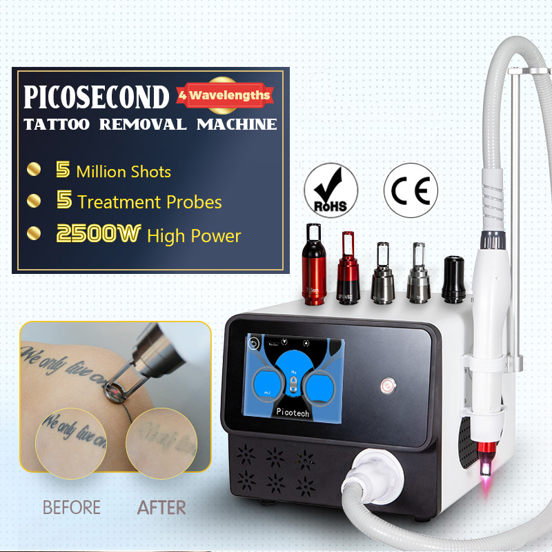 Efficient & Safe Picosecond Laser Tattoo Eyebrow Washing Pigment Blackhead Freckle Removal Carbon Peeling Skin Whitening Tone Improve Instrument