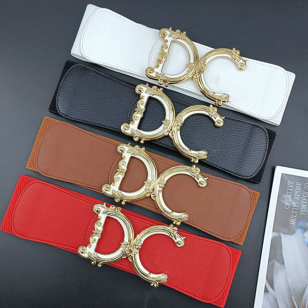 Designer Belts Women Fashion Brand Elastic Belt Womens Luxury Letter Buckle Waist Chain Dress Accessories Lady Girdle Waistband Width 7Cm High Quality