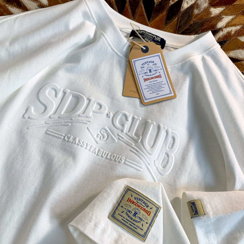 Men's TShirts Short sleeved tshirt men American style 2023 summer three dimensional embossed loose oversize all match trendy couple shirt 230410