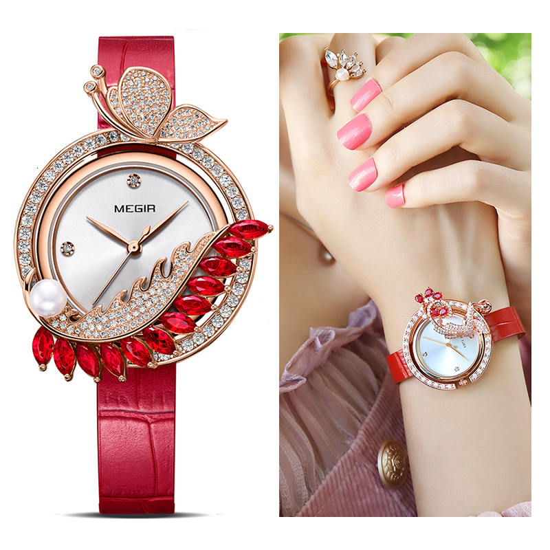 Women s Watches MEGIR Luxury DIY Top Brand Quartz Bracelet Watch Clock Reloj Mujer Relogio Feminino Montre Femme 230410, Red
Women s Watches MEGIR Luxury DIY Top Brand Quartz Bracelet Watch Clock Reloj Mujer Relogio Feminino Montre Femme 230410, Red