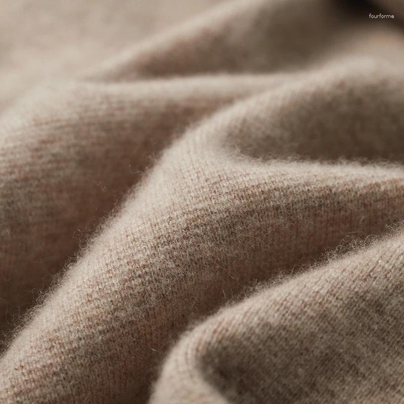 Men's Sweaters Cashmere Cardigan Lapel Sweater Casual Business Long Sleeved Knitted 100 Pure Wool 2023 Coat Solid Color