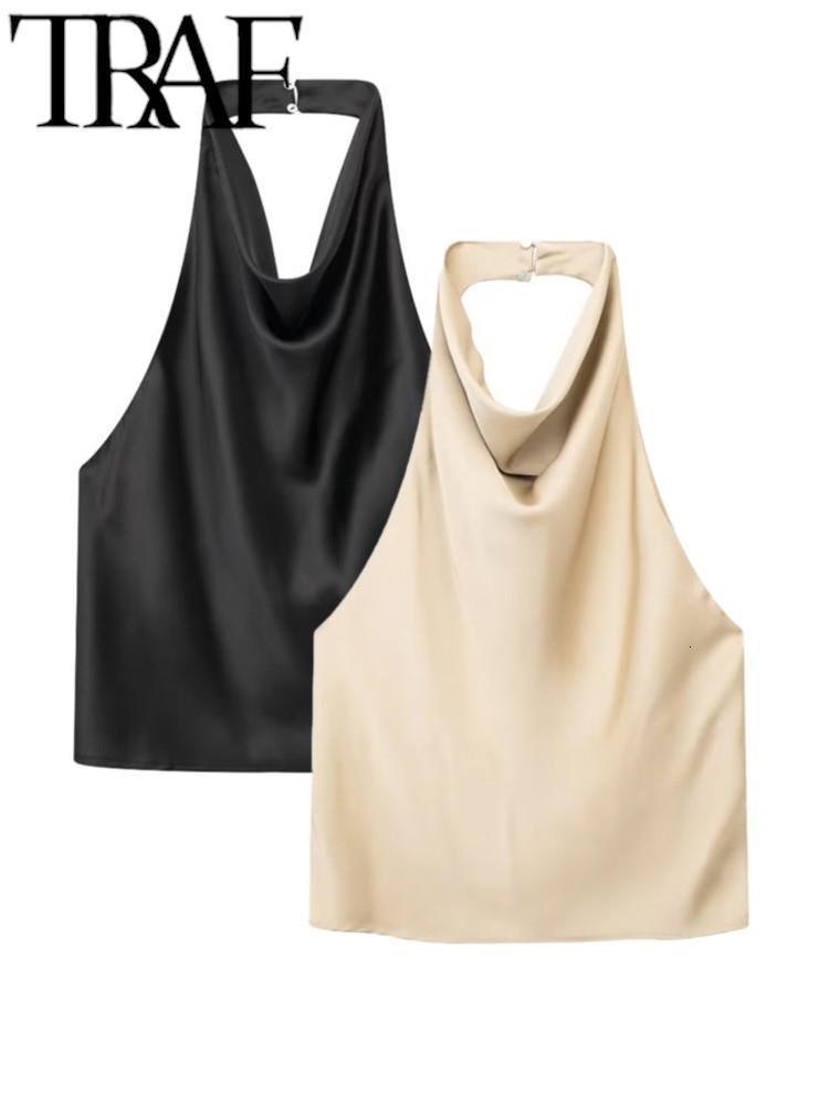Camisoles Tanks TRAF Summer Casual Sexy Women Tank Camisole Draped Collar Sleeveless Backless Halter Crop Top Thin Female Satin Vest Y2K White 230410, Bg
Camisoles Tanks TRAF Summer Casual Sexy Women Tank Camisole Draped Collar Sleeveless Backless Halter Crop Top Thin Female Satin Vest Y2K White 230410, Bg