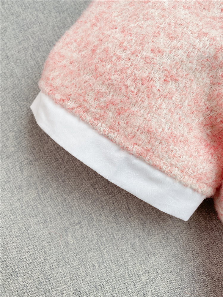 Casual Dresses Tweed polo neck short sleeve dress spring commuting single chest high waist slim A-line dress free of charge 230410