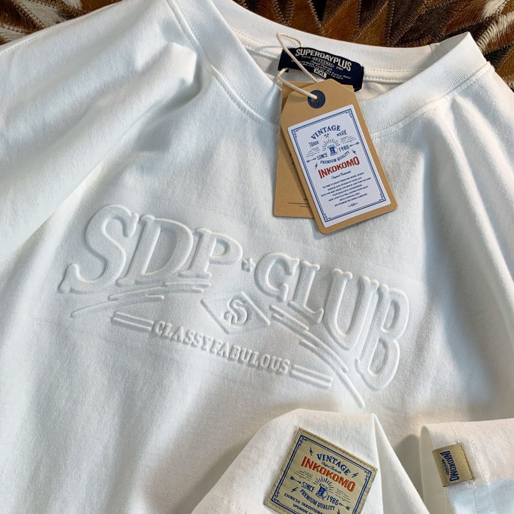 Men's TShirts Short sleeved tshirt men American style 2023 summer three dimensional embossed loose oversize all match trendy couple shirt 230410