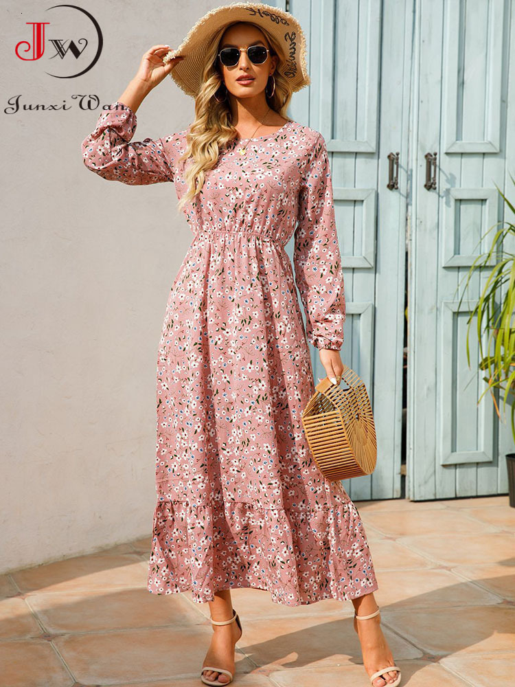 Casual Dresses Womens Elegant Flower Print Long SpringSummer Leisure ONeck Sleeve Unique High Waist ALine Beach 230410, 016
Casual Dresses Womens Elegant Flower Print Long SpringSummer Leisure ONeck Sleeve Unique High Waist ALine Beach 230410, 016