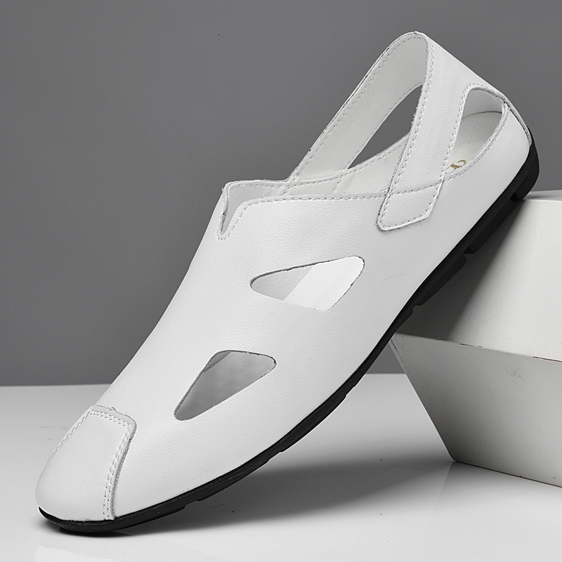 Sandals Summer Men Genuine Leather Beach Slippers Shoes Brand SlipOn Breathable Hole Slides Casual Zapatos Hombre 230410, White
Sandals Summer Men Genuine Leather Beach Slippers Shoes Brand SlipOn Breathable Hole Slides Casual Zapatos Hombre 230410, White