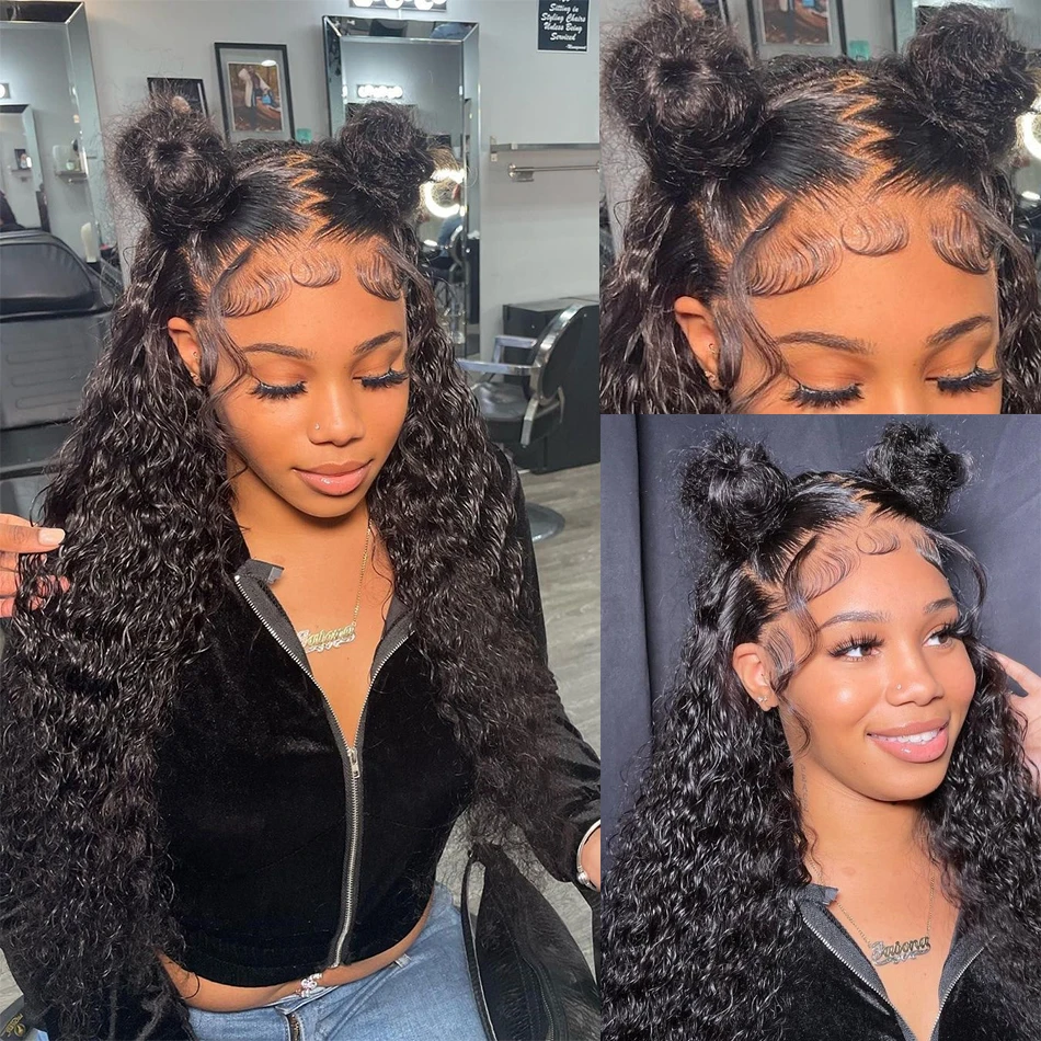 13x4 13X6 HD Water Wave Lace Front Wigs Brazilian Curly Human Hair Wigs for Women Deep Wave Wear And Go Glueless Wig Preplucked Precut