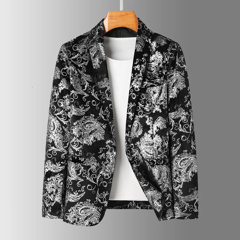 Men's Suits Blazers Men Blazer Banquet Wedding Blazer Party Blazer Bar Night Club Suit Men Coats Bright Suit Paisley Suit Fashion Men Suit 231110