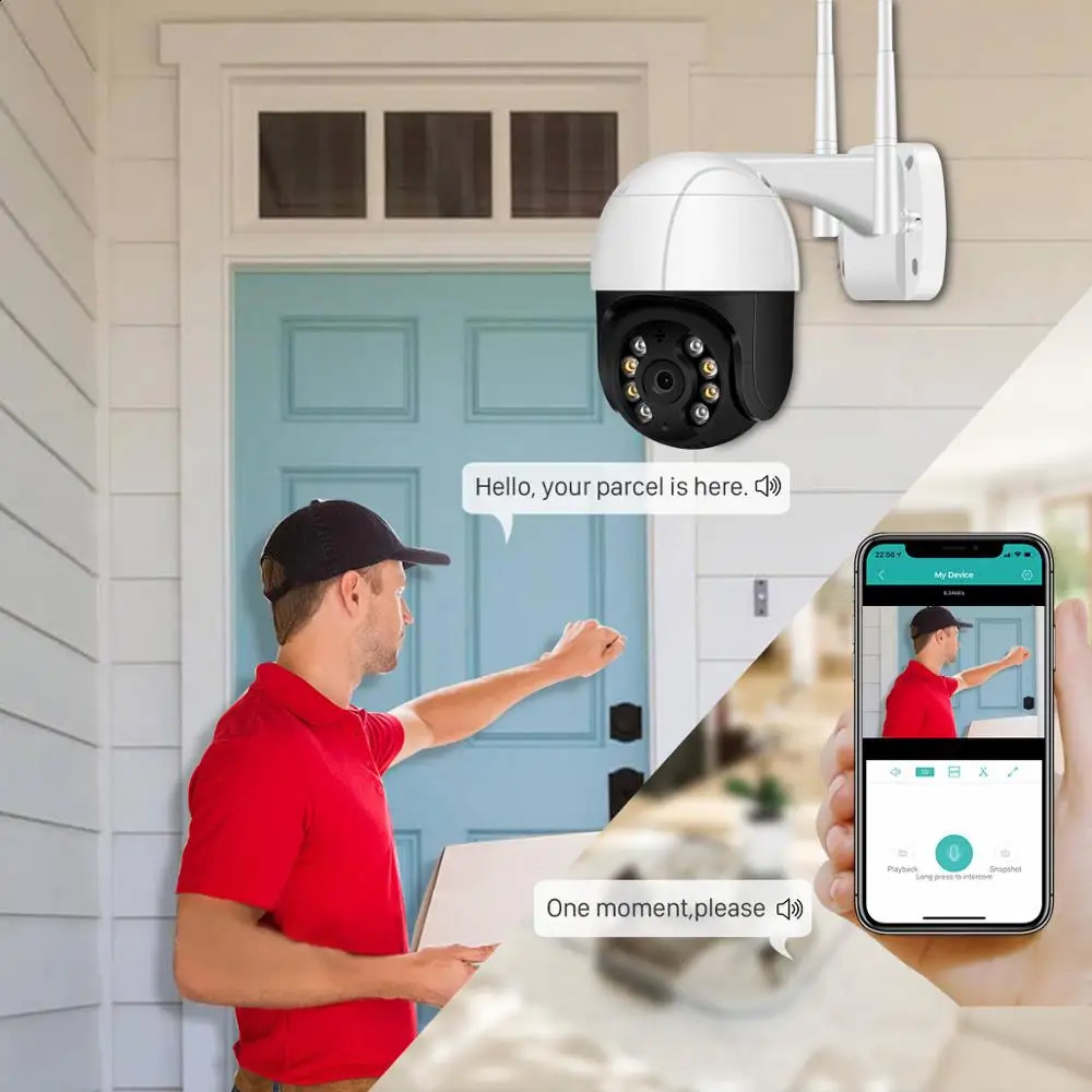 IP Cameras 1080P PTZ Wifi IP Camera Outdoor 4X Digital Zoom AI Human Detect Wireless Camera H.265 P2P Audio 2MP 3MP Security CCTV Camera 231109