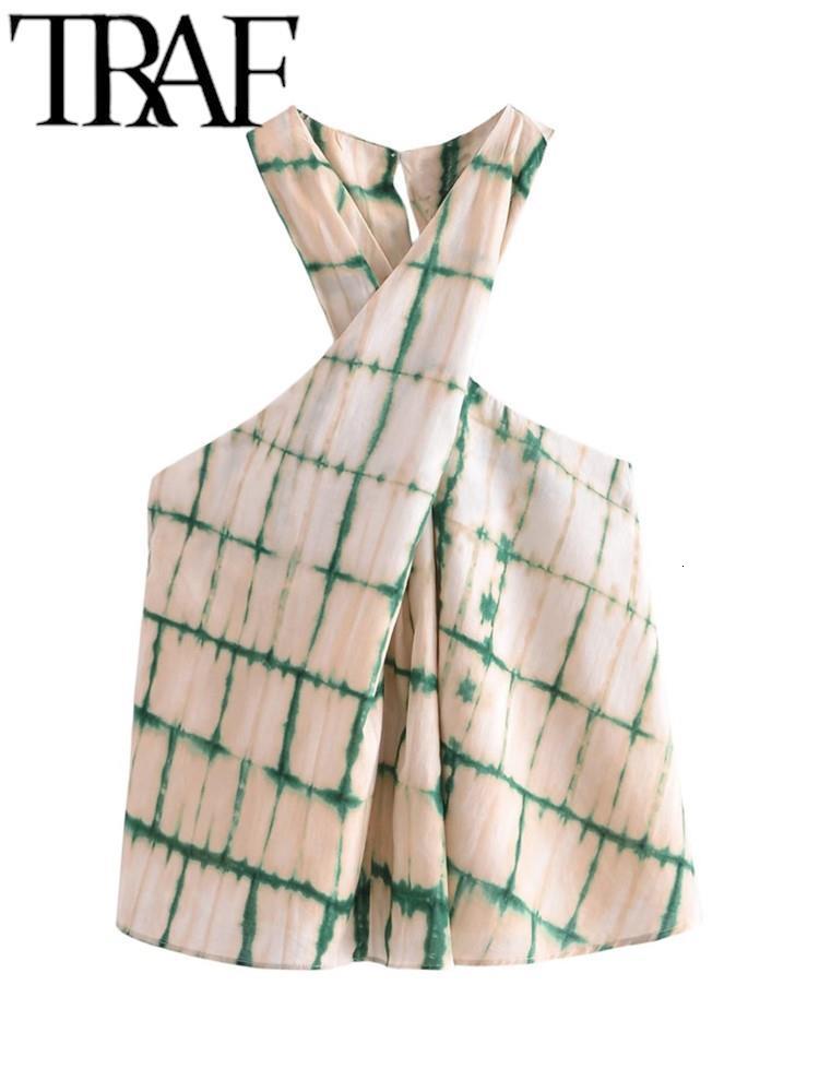Camisoles Tanks TRAF Summer Fashion Women Green Plaid Print With Knot Back Sleeveless Crossover Halter Top Female Casual Satin Camisole 230410, Auburn
Camisoles Tanks TRAF Summer Fashion Women Green Plaid Print With Knot Back Sleeveless Crossover Halter Top Female Casual Satin Camisole 230410, Auburn