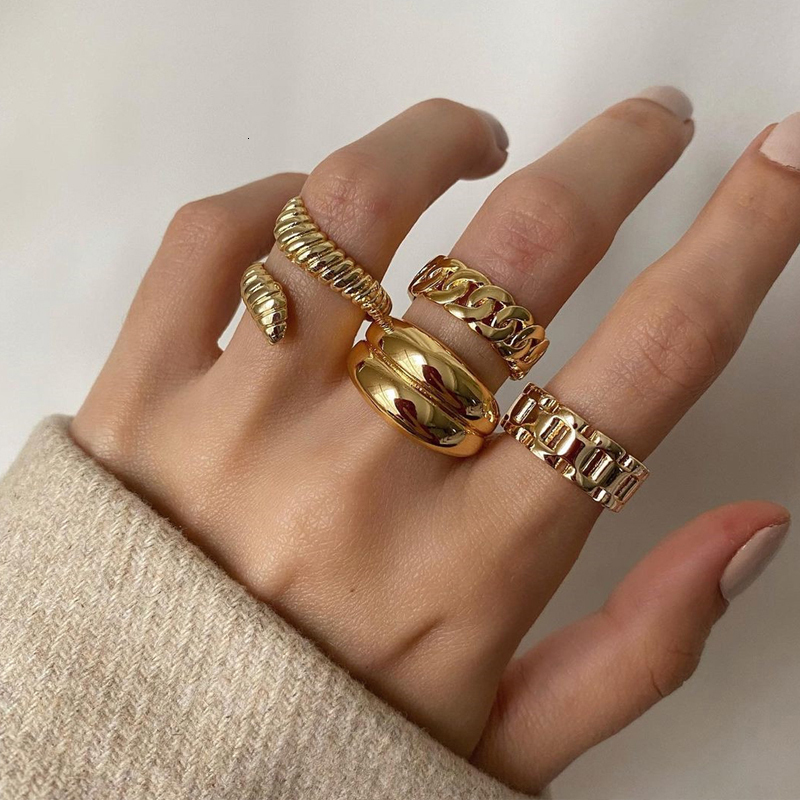 Band Rings 4pcs set Punk Metal Anillos Round Set Gold Color Open for Women Fashion Finger Accessories Jewelry Ring 230410
Band Rings 4pcs set Punk Metal Anillos Round Set Gold Color Open for Women Fashion Finger Accessories Jewelry Ring 230410