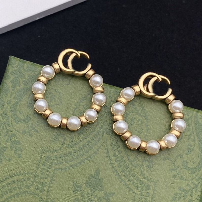 No Box Fashion Jewelry Women Designer Studs Top Quality White Pearl Brass G Love Earring
No Box Fashion Jewelry Women Designer Studs Top Quality White Pearl Brass G Love Earring