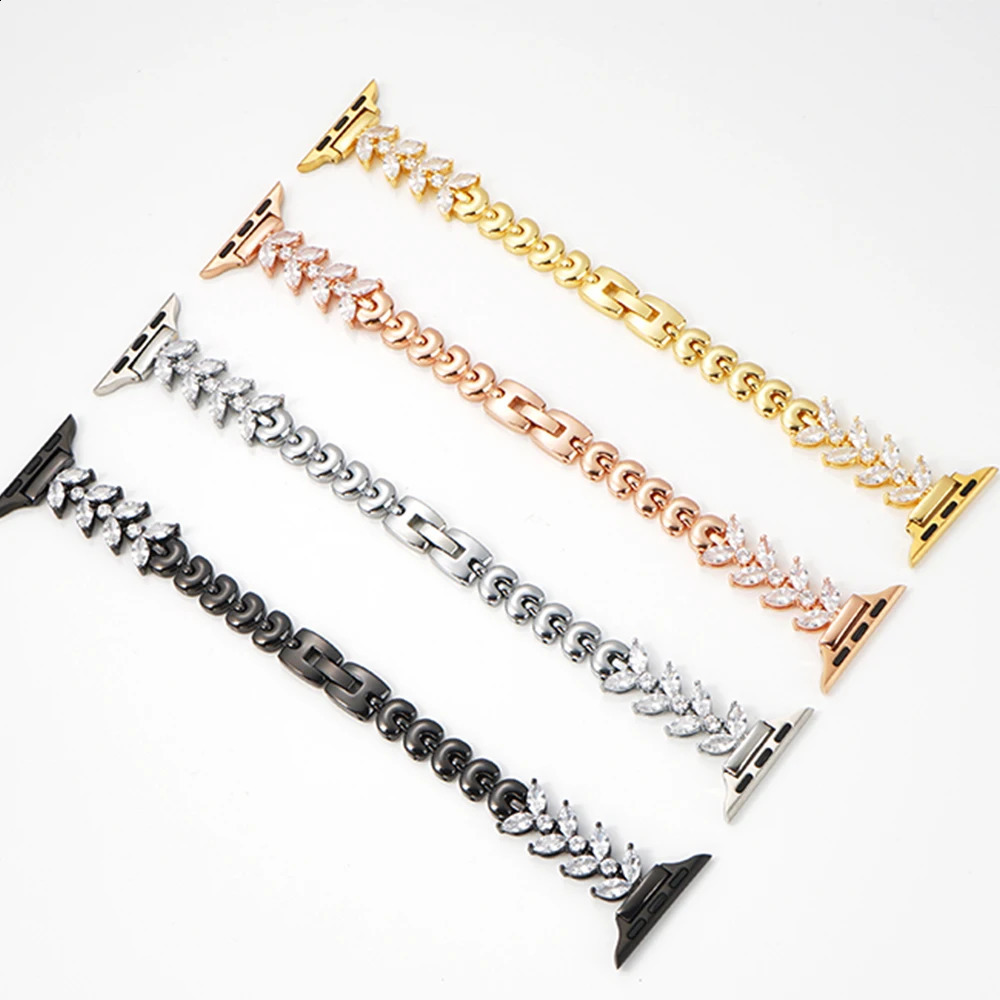 Watch Bands Women Stainless Steel Band for Watch Series 7/8/9 41mm 45mm 4/5/6/se 40mm 44mm Cute Diamond Strap for Iwatch Ultra 2 49mm 231108