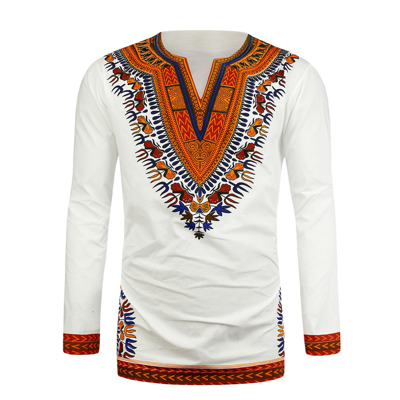 Men's T-Shirts E-BAIHUI Odeneho Shirts Men's White Polished Cotton Tops with Dashiki African Clothing Male Plus Size Long Knit Shirts 230408