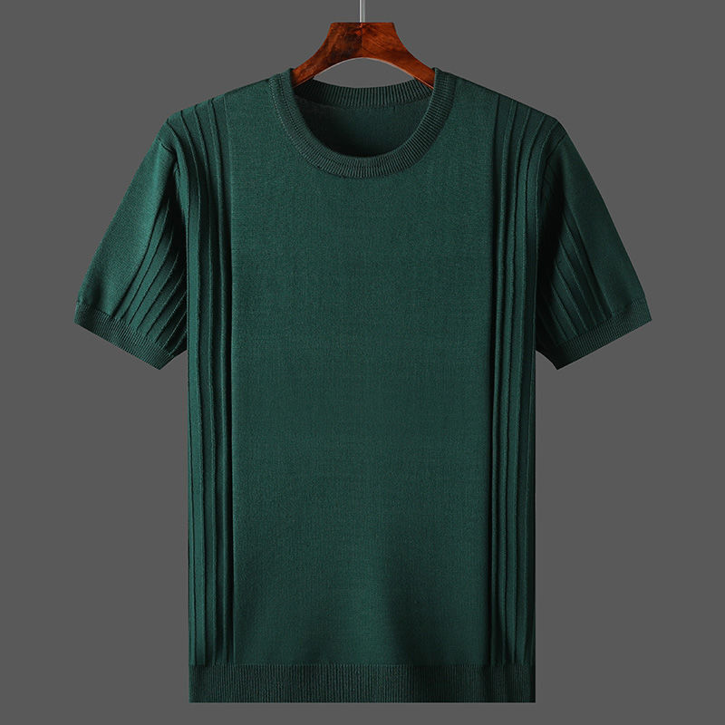 Men's T-Shirts Summer Men's Super Thin Soft Short Sleeve Casual T-shirt Top Men's Business O-Neck Knit Bottom L142 230410