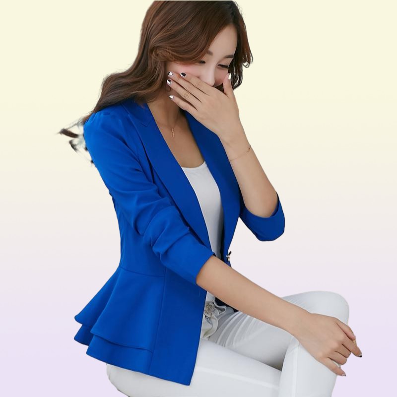 Women's Suits & Blazers Autumn Blazer Ruffle Small Suit Short Jacket Slim Temperament Female Ps Size Long-Sleeve Office Lady Tide Tops MZ22511759