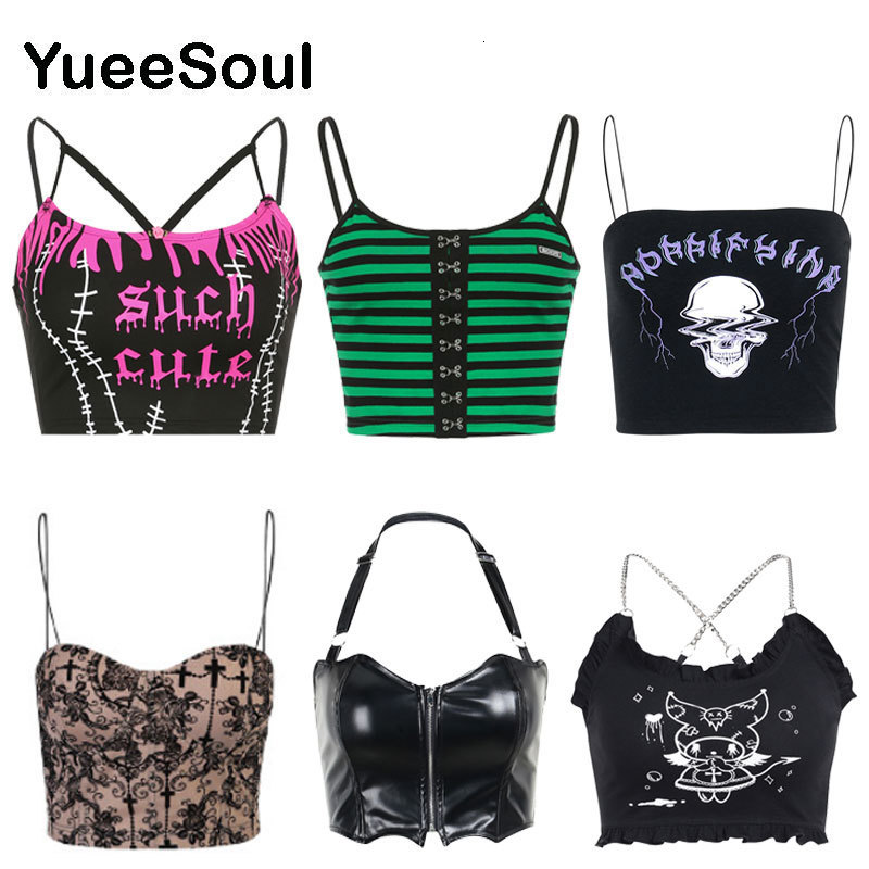 Camisoles Tanks Gothic Women Crop Tops Sleeveless Black Sexy Corset Camis Vintage Lace Harajuku Print Streetwear Punk Style Mini Vest 220410, Women tops 61
Camisoles Tanks Gothic Women Crop Tops Sleeveless Black Sexy Corset Camis Vintage Lace Harajuku Print Streetwear Punk Style Mini Vest 220410, Women tops 61