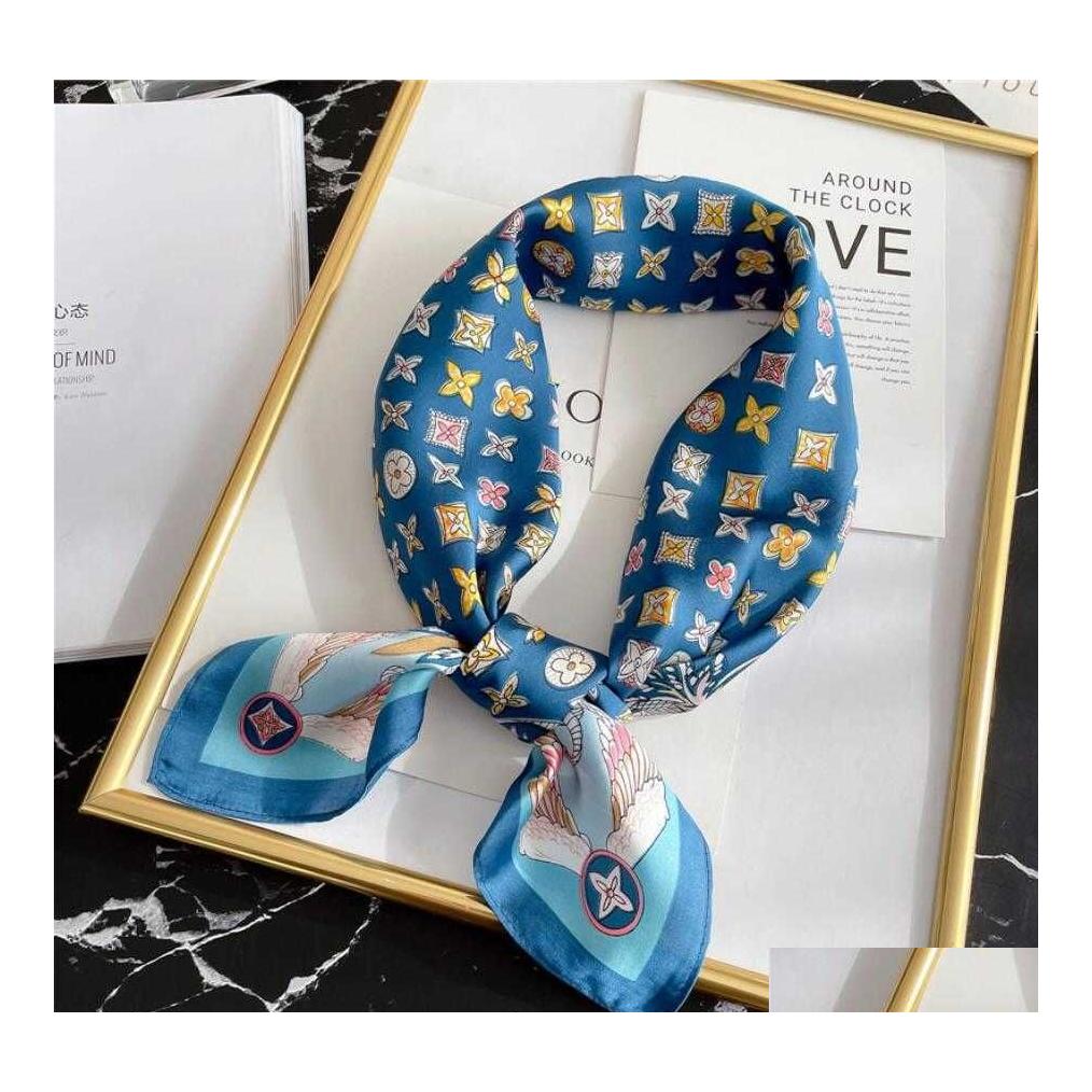 scarves designer letters print flower imitate silk scarf headband for women fashion louis vouitton lv lvt vuittonly long handle bag paris shoder tote lage ribbon dr d