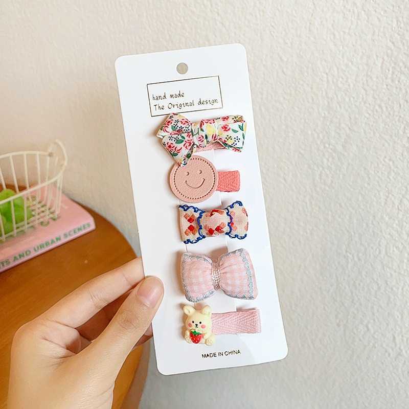 4 PC Hair Accessories 2023 Super Cute Cartoon Flower Bow Hairpins Set Baby Girls Kids Hair Clips Pin Barrettes Accessories Hairclip Headdress Headwear