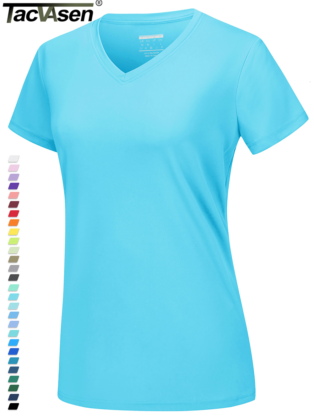 Women's T-Shirt TACVASEN UPF 50 Summer Sun Protection V-Neck T-shirts Womens Short Sleeve T-shirts Breathable Lightweight Quick Dry Shirts Tops 230410, Ice blue
Women's T-Shirt TACVASEN UPF 50 Summer Sun Protection V-Neck T-shirts Womens Short Sleeve T-shirts Breathable Lightweight Quick Dry Shirts Tops 230410, Ice blue