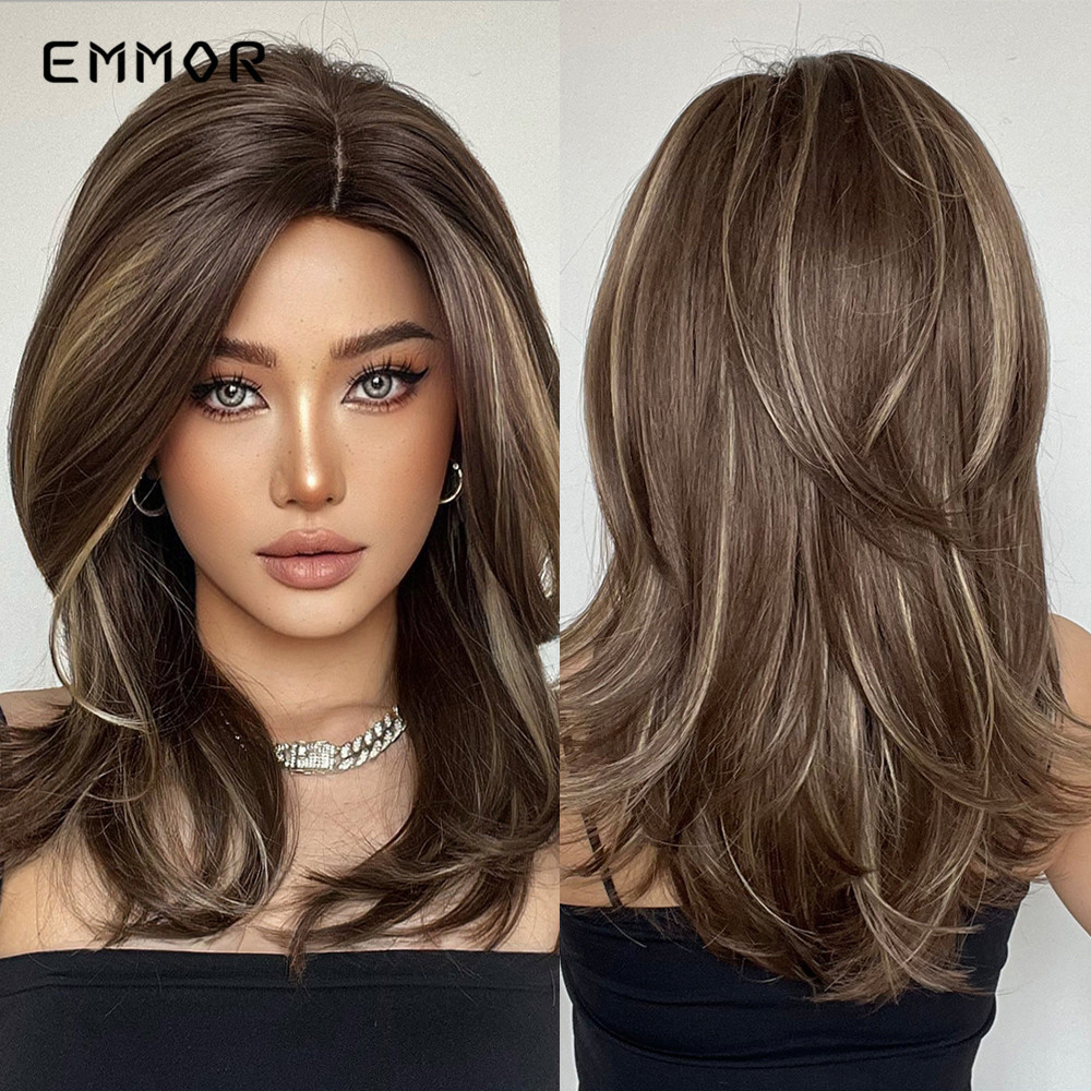 Synthetic Wigs Emmor Womens Long Wavy Brown with Blonde Natural Heat Resistant Wig for Women Party Fashion 230410, Em370-1
Synthetic Wigs Emmor Womens Long Wavy Brown with Blonde Natural Heat Resistant Wig for Women Party Fashion 230410, Em370-1