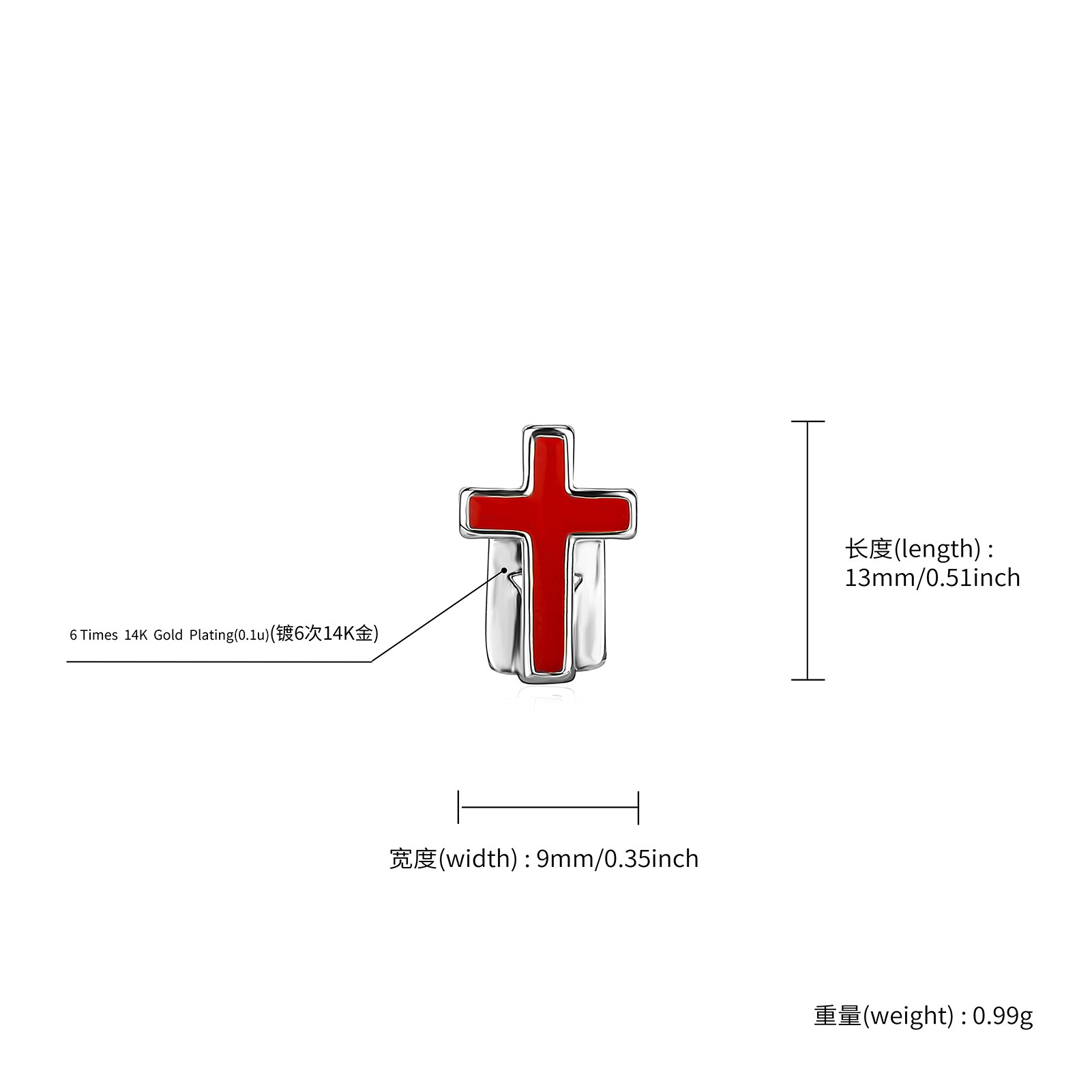 Yellow White Gold Plated Dental Grills Blue Red Purple Cross Grillz Braces Vampire Teeth Hip Hop Personality Women Men Jewelry