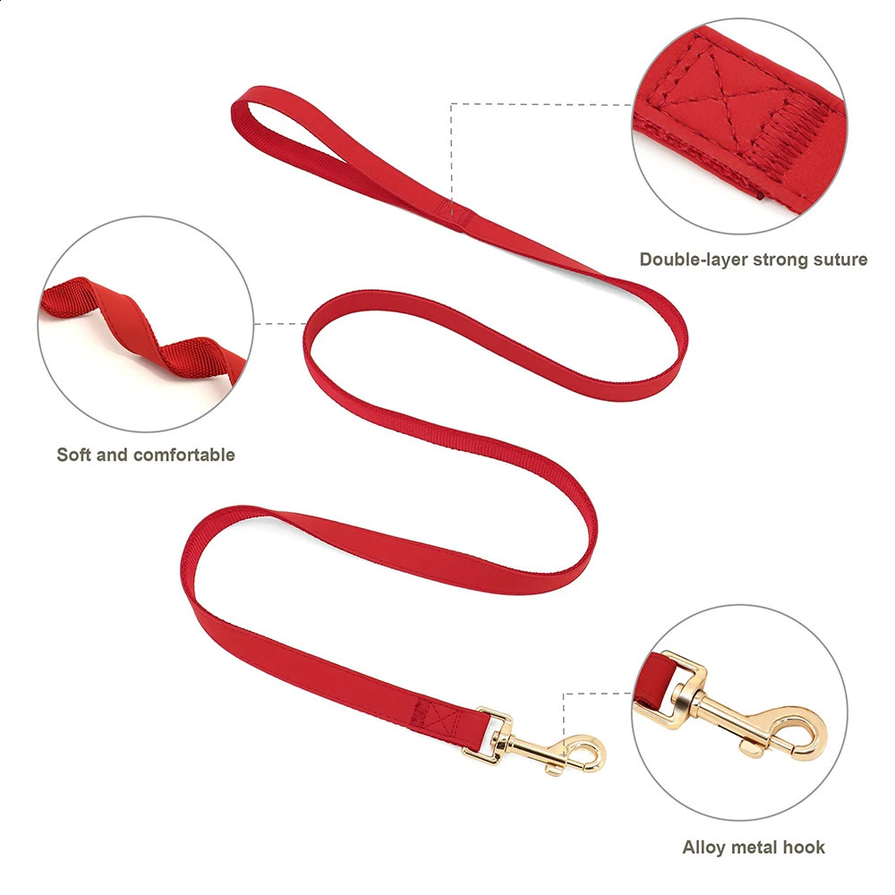 Dog Collars Leashes Personalized Leather Dog Collar Harness Leash Set Pet Mesh Vest Harness Customized ID Pet Leads For Small Medium Large Dogs 231110