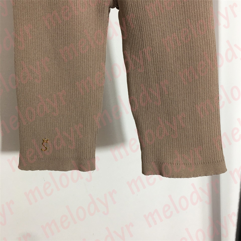 Womens Tight Shorts High Elastic Yoga Pants Metal Letter Summer Breathable Sport Short Trousers