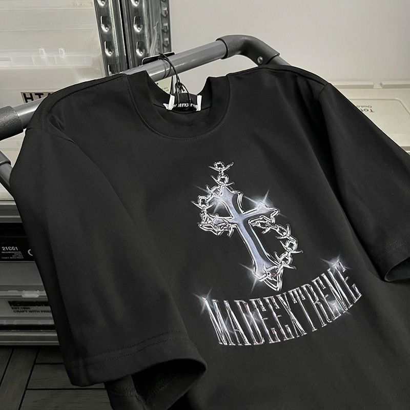 Men's TShirts American Vintage Street Graphic Tshirt High Personality Short Sleeve Men and Women Summer Hip Hop Loose Couple Top harajuku 230410