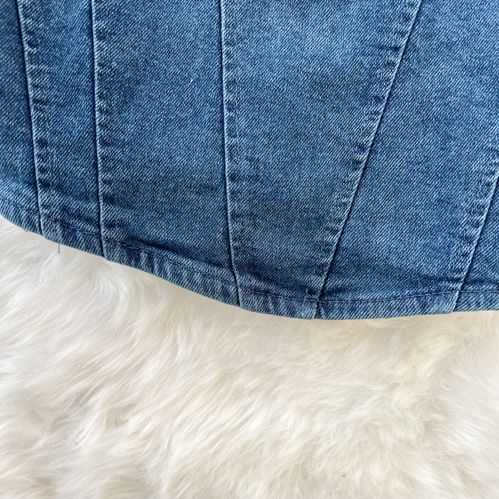 Camisoles Tanks Vintage denim Women's Tank Top Versatile Casual Sleeveless Zipper Panel Women's Cross Top Elegant and Unique Tank Top 230410