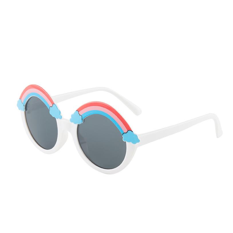 Neon Rainbow Cool Sunglasses Kids Round Candy Color Eyewear for Girls Multicolor Lens Suitable for children aged 6-12
