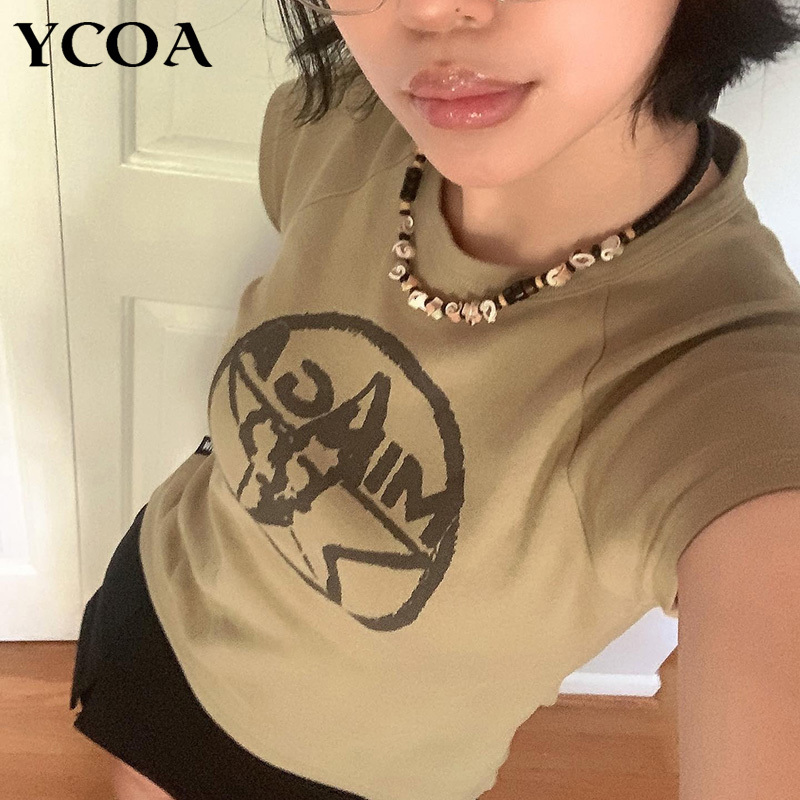 Women's TShirt Women TShirt Y2k Crop Top Baby Tee Graphic Slim Harajuku Grunge Streetwear Summer Korean Fashion Kpop Vintage Aesthetic Clothes 230410, Khaki
Women's TShirt Women TShirt Y2k Crop Top Baby Tee Graphic Slim Harajuku Grunge Streetwear Summer Korean Fashion Kpop Vintage Aesthetic Clothes 230410, Khaki
