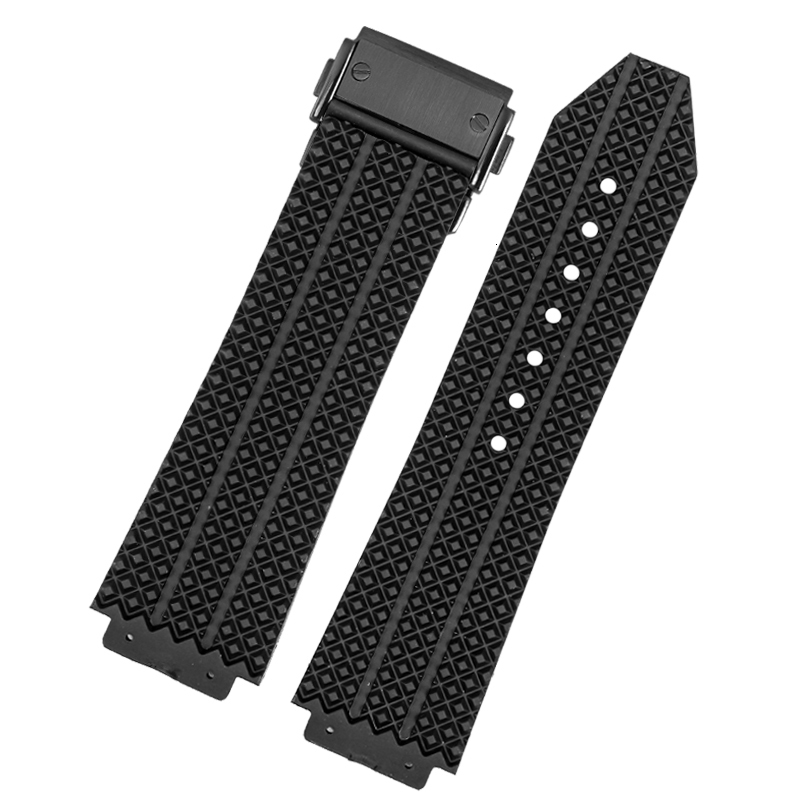 Watch Bands Big bucket silicone watch strap 26mm * 19mm 25mm * 17mm waterproof men's watch strap chain rubber watch bracelet chain 230410