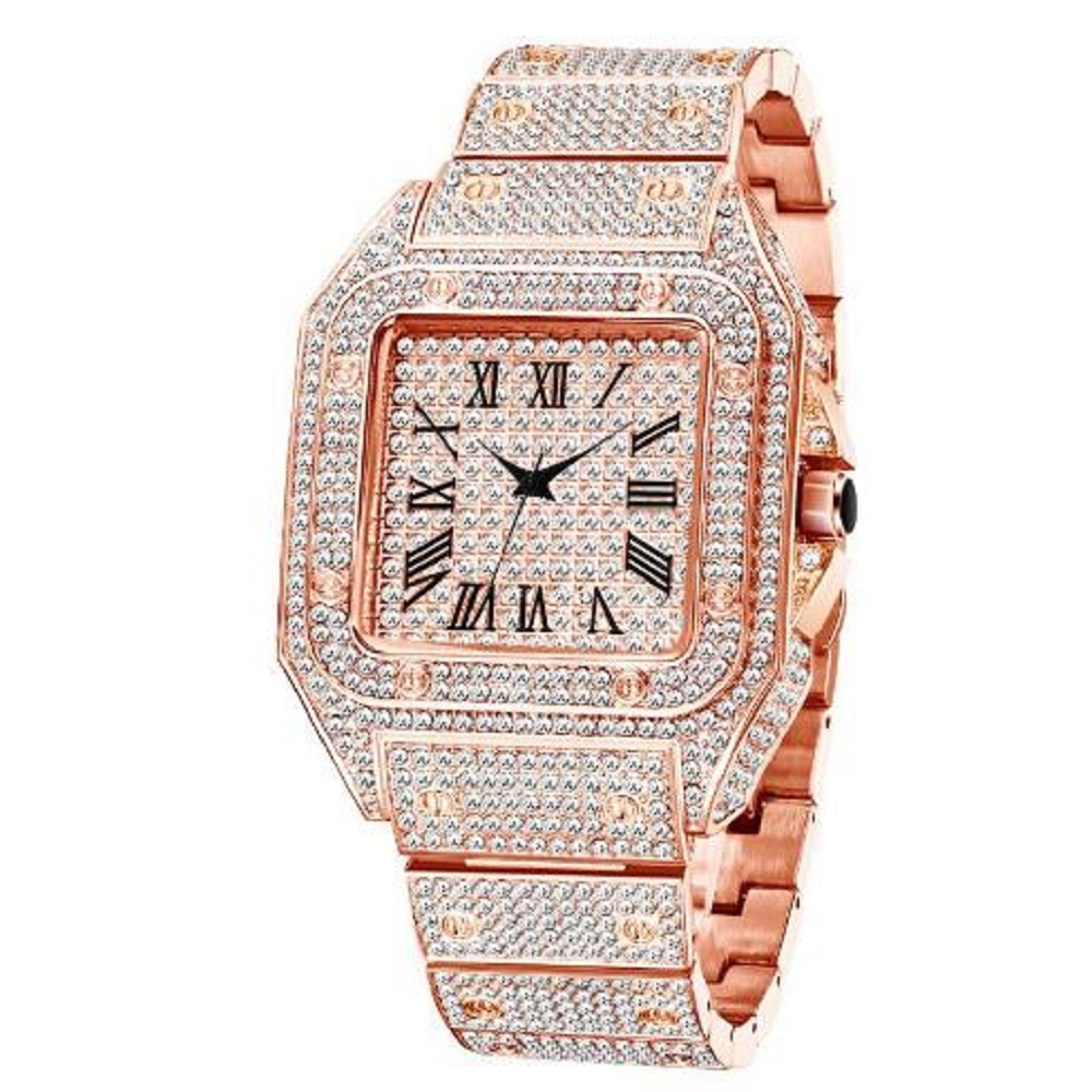 Wristwatches Luxury Moissanite Iced Out Watches Hip Hop Bust Down Unisex Diamond Watch Stainless Steel Studded Wrist
Wristwatches Luxury Moissanite Iced Out Watches Hip Hop Bust Down Unisex Diamond Watch Stainless Steel Studded Wrist