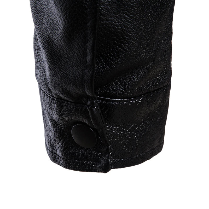 Men's Leather Faux Leather Winter Men's Leather Jacket Lapel Padded Fur One Jacket 231110