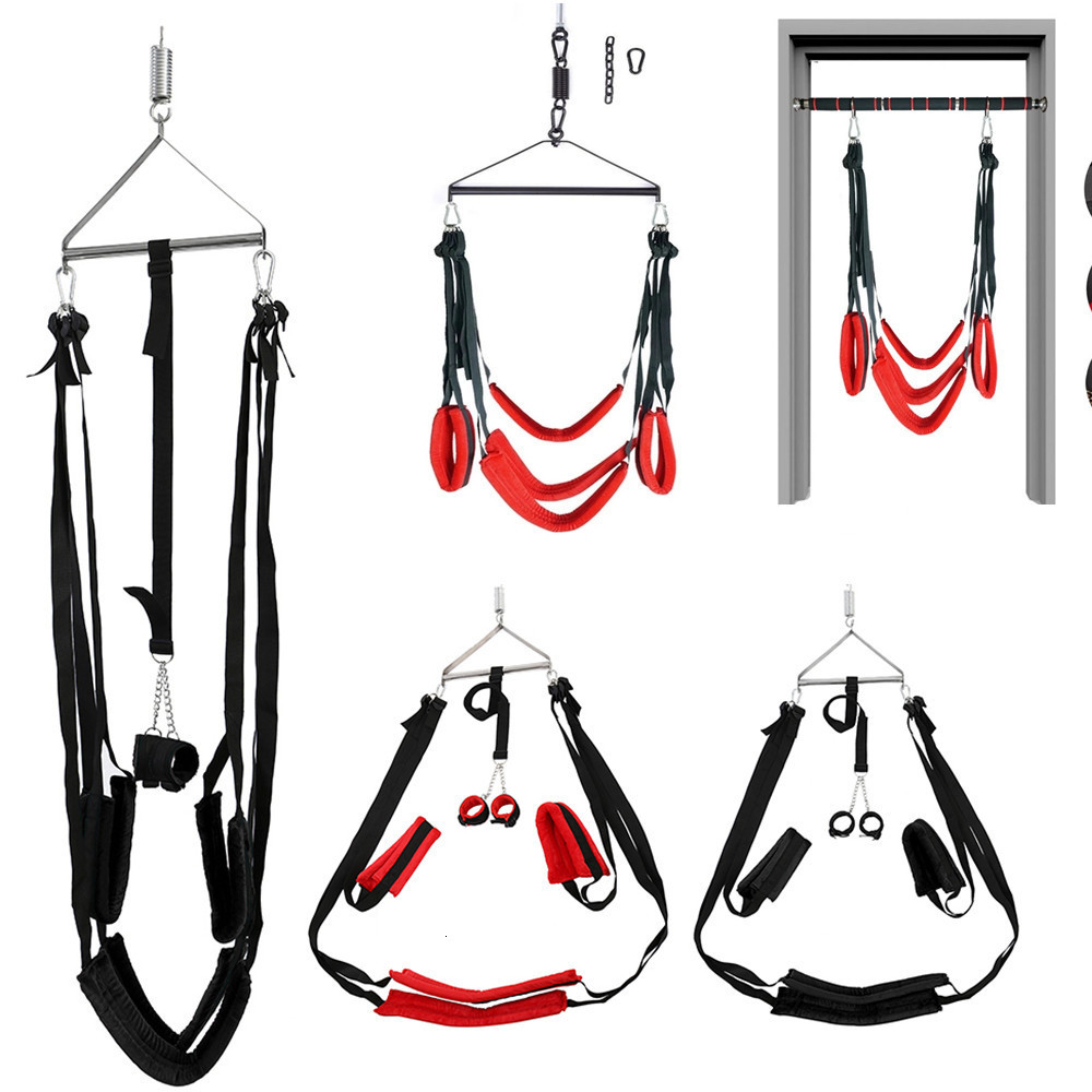 Cockrings BDSM Bondage Set Hanging Door Soft Sex Swing Toys For Woman Men Couple Slave Restraint Erotic Sexual Harness Adult Games Sexshop 230411